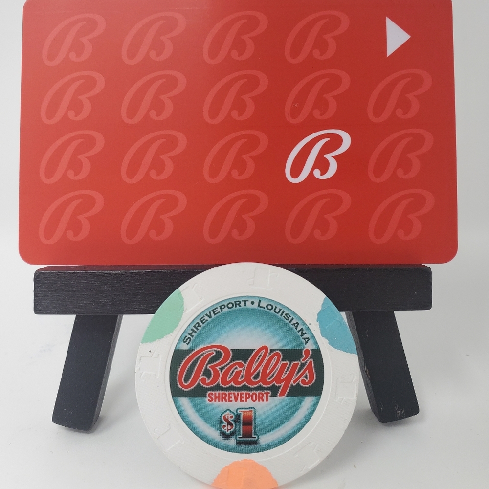Bally's Shreveport $1 Casino Poker Chip and Card Set Father's Day Gift MAN♤CAVE